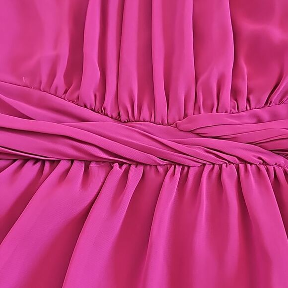 Yessica Women's Beaded Neckline Chiffon, Twisted Belt  Maxi Dress 12 Burgundy - Picture 12 of 16